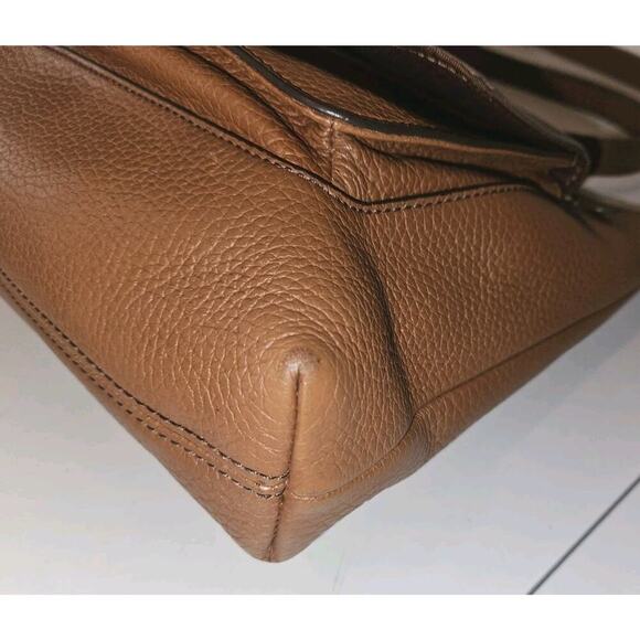 Fossil Kinley Medium Brown Pebbled Leather Crossbody Purse Bag 12x9x2 - Picture 8 of 13